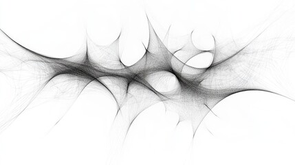 Poster - Abstract line background with connected nodes forming a neural network concept, isolated on white.