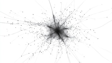 Poster - Abstract line background with connected nodes forming a neural network concept, isolated on white.