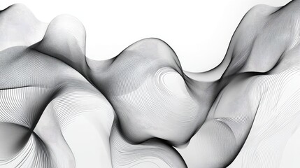 Poster - Abstract line background with curved gradients forming organic, flowing shapes.
