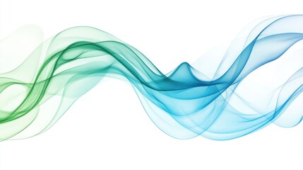 Aufkleber - Abstract wave-like lines in shades of blue and green, forming a flowing, dynamic background.