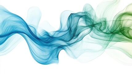 Aufkleber - Abstract wave-like lines in shades of blue and green, forming a flowing, dynamic background.