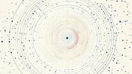 Poster - Clean line background with concentric circles radiating from a central point on a white background.