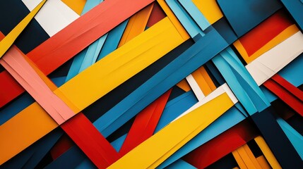 Poster - Dynamic background of intersecting colorful lines forming a layered, abstract design.