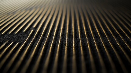 Poster - Elegant background with thin, golden diagonal lines on a deep black surface, symbolizing luxury.