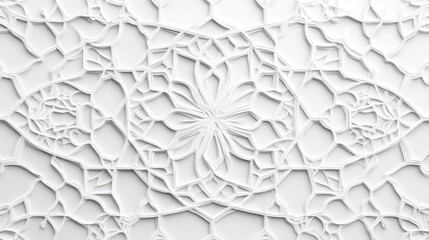 Poster - Geometric line background with an intricate lattice design on a plain white surface.