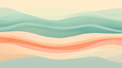 Aufkleber - Gradient background featuring curved lines fading into soft pastel hues, symbolizing calmness.