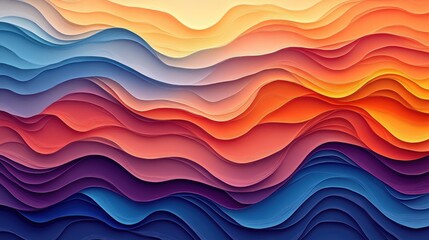 Poster - Gradient background with overlapping linear patterns, transitioning smoothly between bold colors.