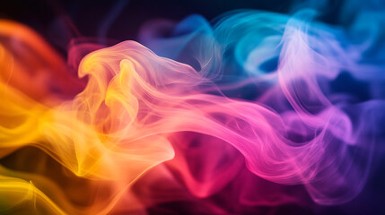 Poster - Colorful swirl of smoke in vibrant shades creating a mesmerizing visual effect.