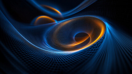 Poster - Colorful wave patterns create a mesmerizing visual effect in dark backdrop.