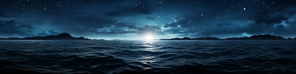 Wall Mural - beautiful ocean with a sun setting in the background