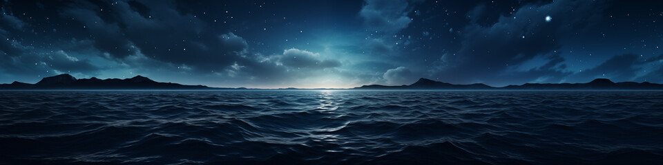 Wall Mural - large body of water with a dark sky above it
