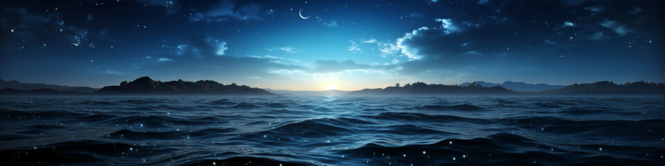 Wall Mural - Large body of water with a cloudy sky in the background