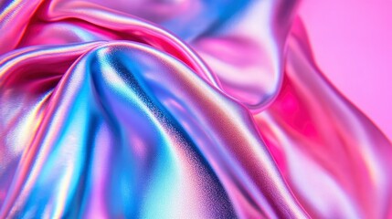 Wall Mural - Iridescent Pink and Blue Silk Drape Abstract Background