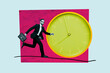 © deagreez - Contemporary poster trend collage of serious businessman run time limit expire problem punctuality concept executive rush