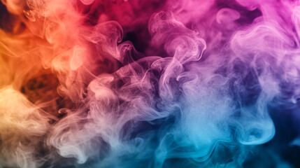 Poster - Colorful smoke patterns swirling in vibrant hues during an artistic display.