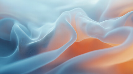 Poster - Soft fabric waves with blue and orange hues create a calm atmosphere.