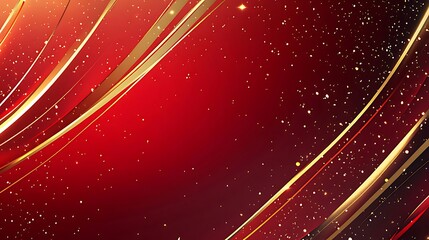 Poster - Abstract red and gold glowing lines background.