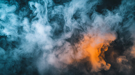 Poster - Swirling vapor fills the air with contrasting colors in a mystical display.