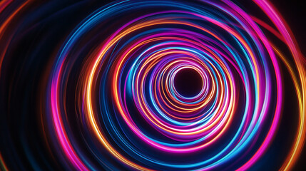 Poster - Vibrant neon spiral design creates a captivating visual experience.
