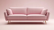 ©  Mockup Maven - Pink modern sofa, isolated on white background