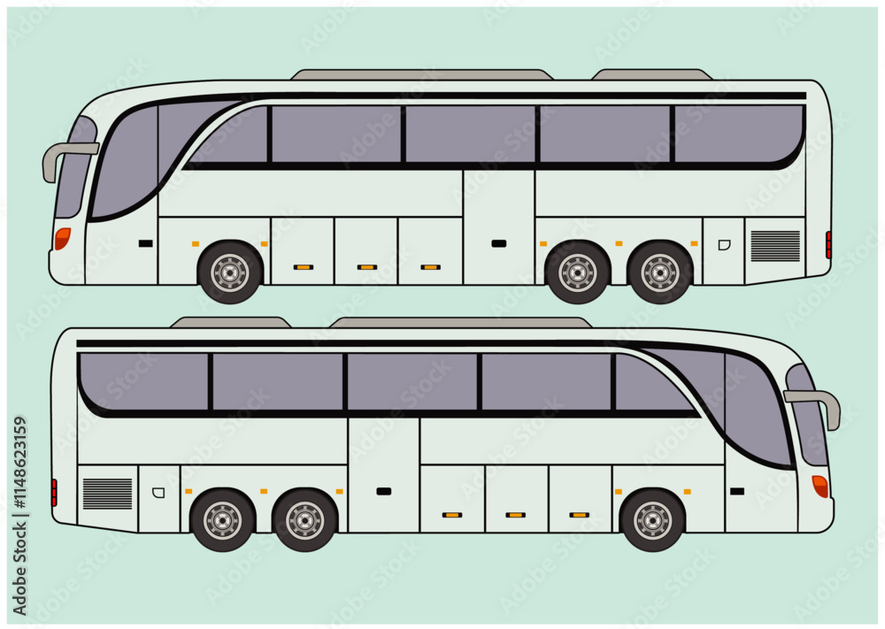 Realistic Vector Passenger Bus for mockup, brand identity design and ...