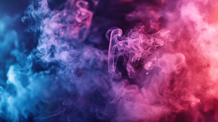 Poster - Colorful smoke swirls in vibrant hues creating an abstract background.