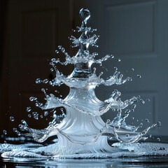 Poster - Liquid water shape Christmas tree.