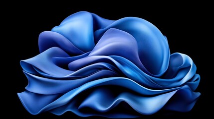 Wall Mural - Abstract Blue Silk Drape Elegant Swirls and Flowing Fabric