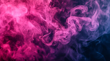 Poster - Colorful smoke patterns create a vibrant abstract design in dark background.