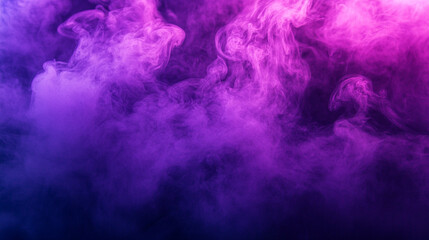Poster - Swirling purple and blue smoke creates an ethereal atmosphere in a dark setting.