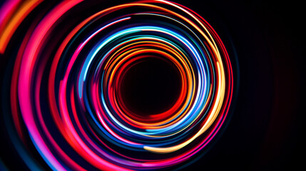 Poster - Colorful light swirl pattern creating a vibrant visual effect in the dark.