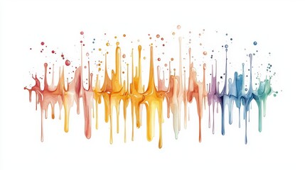 Poster - A vibrant abstract design featuring colorful paint drips, blending shades from orange to blue. Perfect for creative projects and artistic expressions.