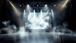 © sup - Mysterious Stage with Spotlights and Smoke: A Dramatic Concert Setting