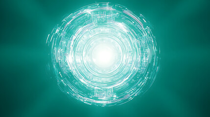 Fototapete - Dynamic energy pulse emission digital realm abstract visualization tech environment close-up view innovation concept