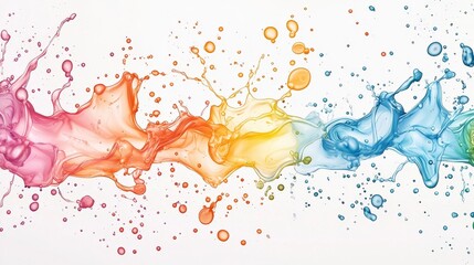 Poster - Vibrant liquid splash in multiple colors, showcasing the beauty of fluid motion and creativity in a visually appealing form.