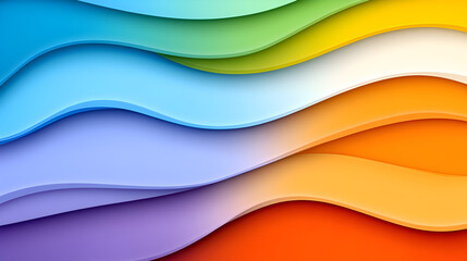 Aufkleber - A vibrant abstract pattern featuring flowing waves of color in shades of blue, green, purple, orange, and yellow.