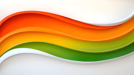Aufkleber - Abstract wavy lines in vibrant orange, yellow, green, and white tones create a dynamic and modern background.