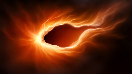 Wall Mural - An abstract depiction of swirling orange and black hues, resembling an energetic vortex or fiery portal.