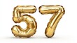 © wannakorn - Gold Number Balloons 57 - 57th Birthday, Anniversary Celebration