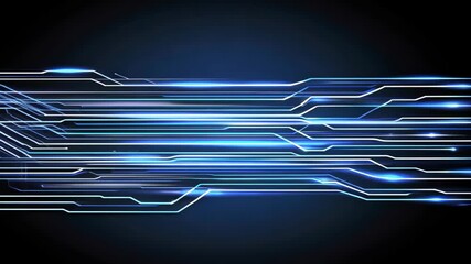 Poster - Dynamic Flow of Blue Light Streams in Abstract Digital Background Design