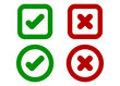 © Rihaya Design  - Check and cross marks icon inside outline