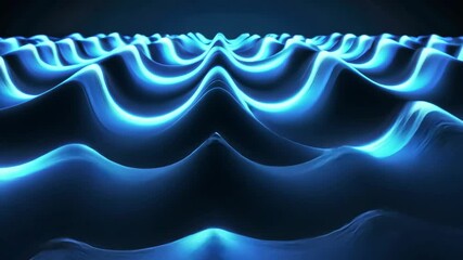 Aufkleber - glowing blue waves with isometric patterns and turbo light effects