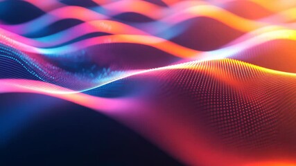 Aufkleber - vibrant digital waves in surreal style with dynamic line patterns and colors