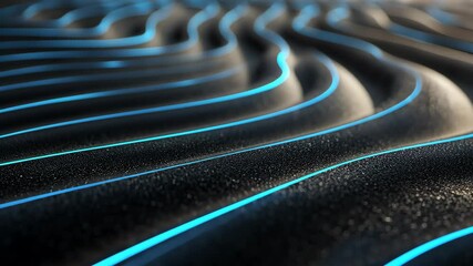 Aufkleber - holographic waves with blue lines on textured surface for innovative background design