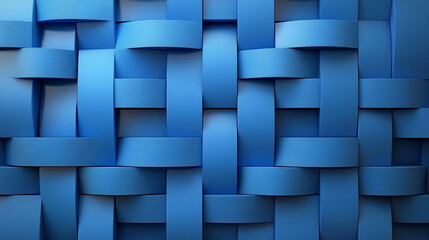 Poster - Abstract white 3D geometric shapes on a gradient blue background forming a modern banner with a sense of depth elegance and order symbolizing creativity innovation and the harmony between chaos and st