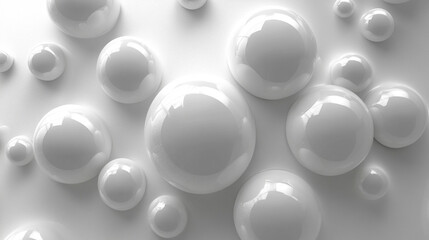 Poster - Abstract white 3D geometric shapes on a gradient blue background forming a modern banner with a sense of depth elegance and order symbolizing creativity innovation and the harmony between chaos and st