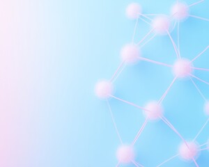 Aufkleber - Abstract Network of Glowing Nodes in Pastel Gradient Background