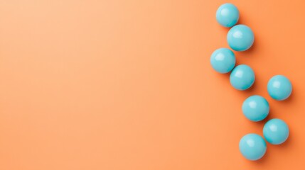 Wall Mural - vibrant blue ornaments on orange pastel background - cosmic harmony and spirituality concept