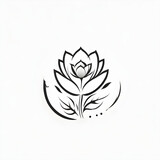 A flower with a stem and leaves