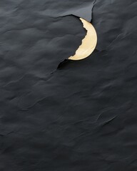 Wall Mural - ethereal cosmic overlay with torn black paper and lunar element
